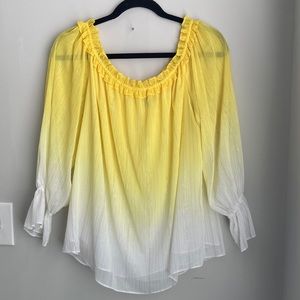 INC Yellow Shimmer Blouse